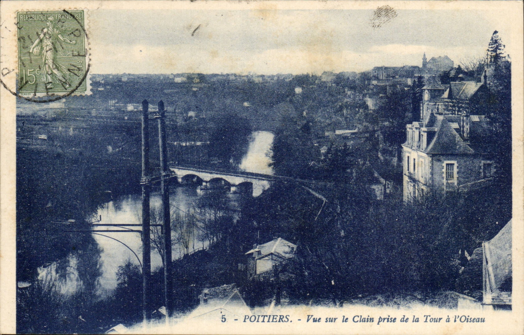 Poitiers — Vue sur le Clain prise de la Tour à l'Oiseau — G. Arland, Nantes