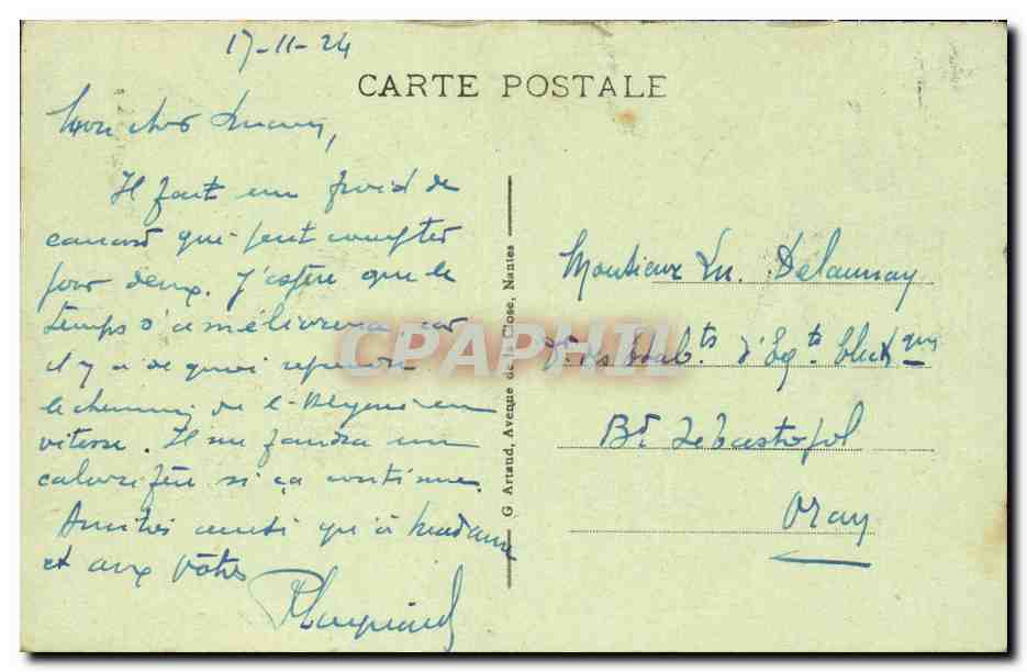 Poitiers — Vue sur le Clain prise de la Tour à l'Oiseau — G. Arland, Nantes — Verso