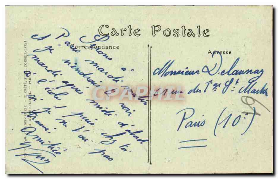 Nimes CPA La fontaine Pradier — Rückseite