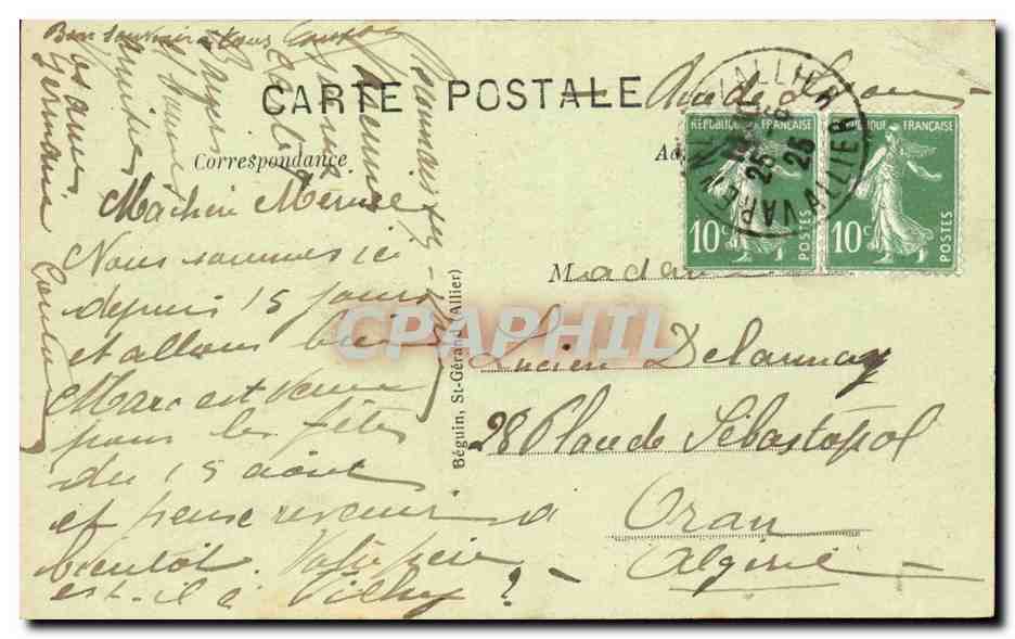 Varennes-sur-Allier — Rue Antoine-Fayard — Ideal, n°1368 — Rückseite