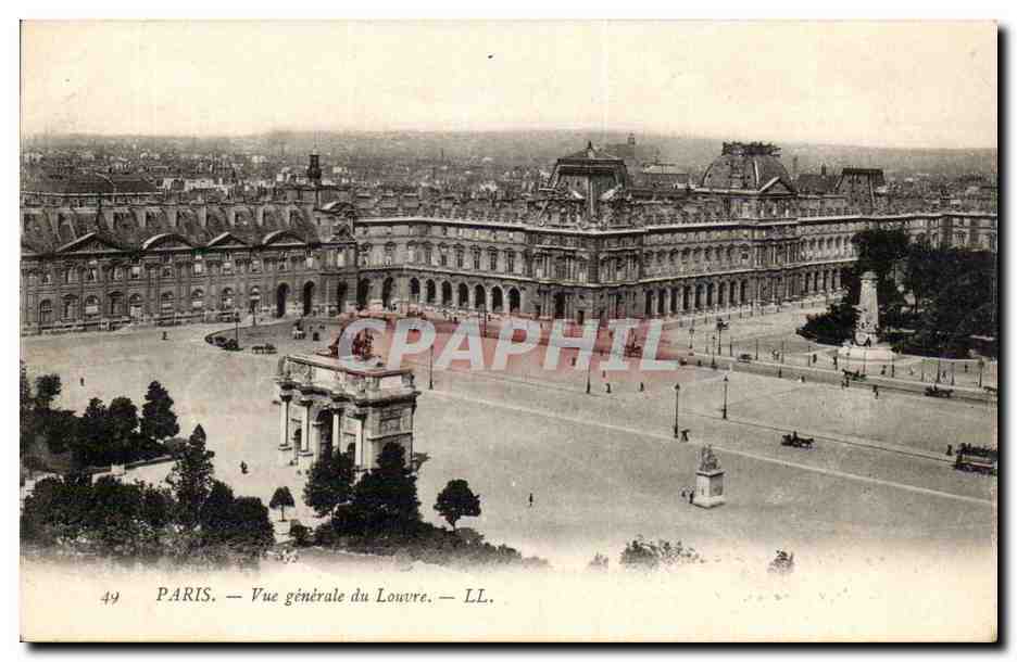 Paris CPA Vue generale du Louvre