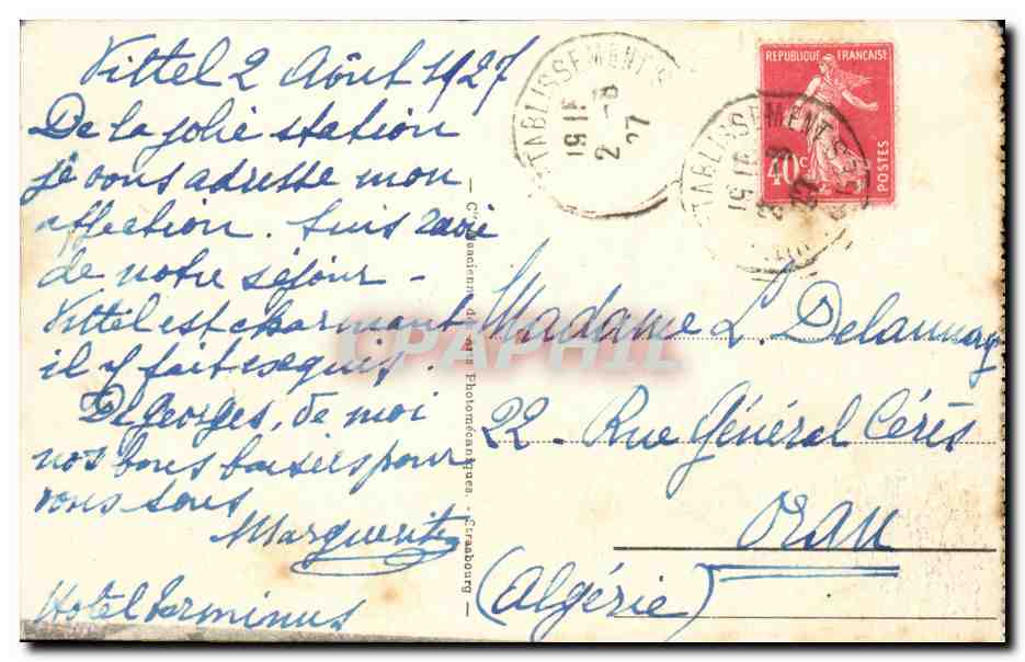 Vittel cPA Le casino — Rückseite
