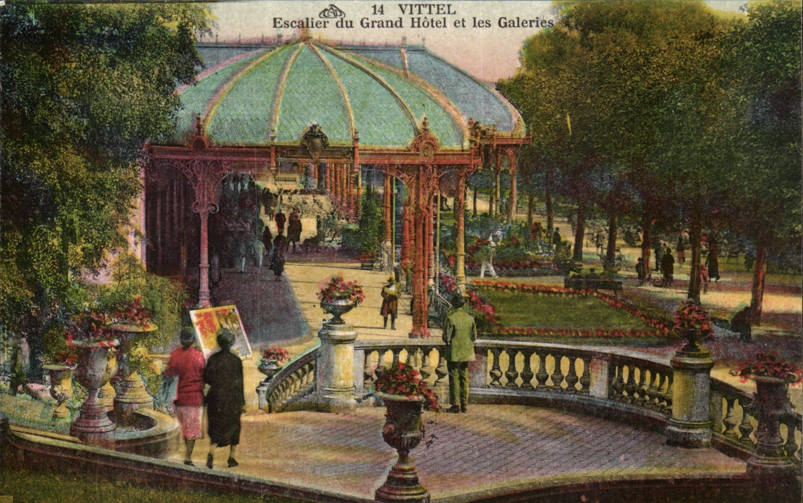 VITTEL — Escalier du Grand Hôtel et les Galeries — Éditeur : VITTEL