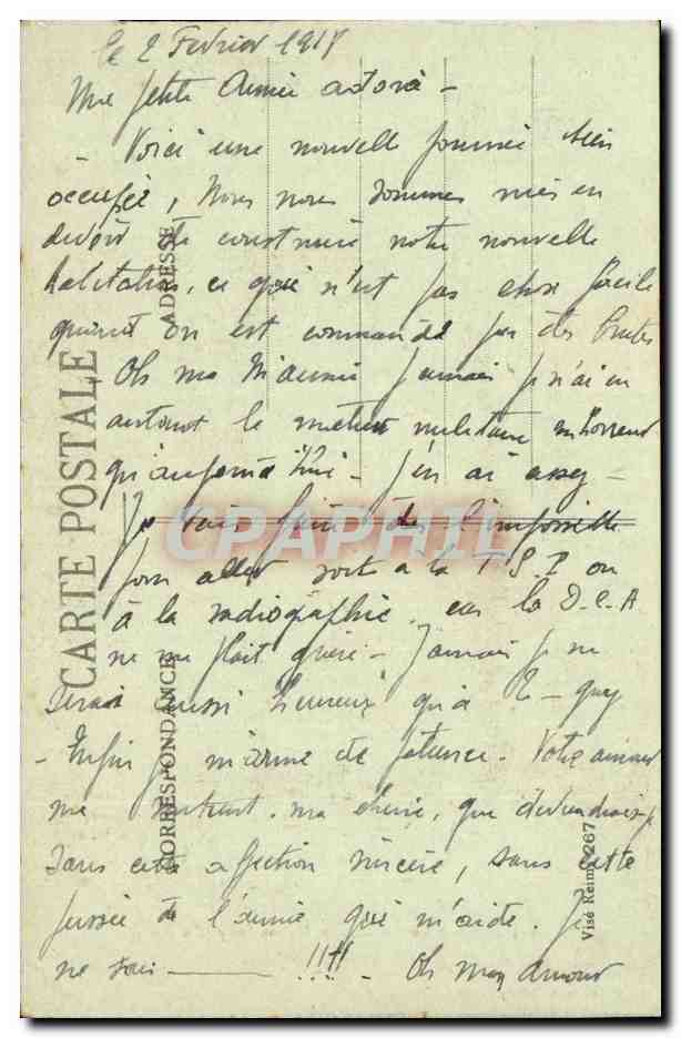 Reims dans ses années de bombardements 1914-1917 — Rue de Courcelles, 129, Maison Sohy (Clairmarais) — Collection G. Dubois — Reverso