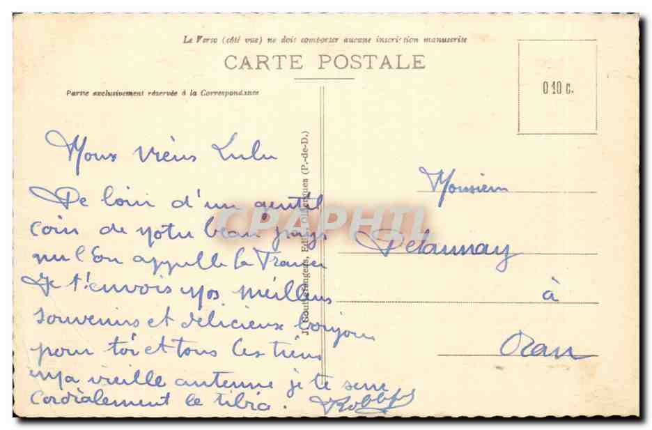 Mont Dore CPA Hall des bains de pieds Colonne romaine — Verso