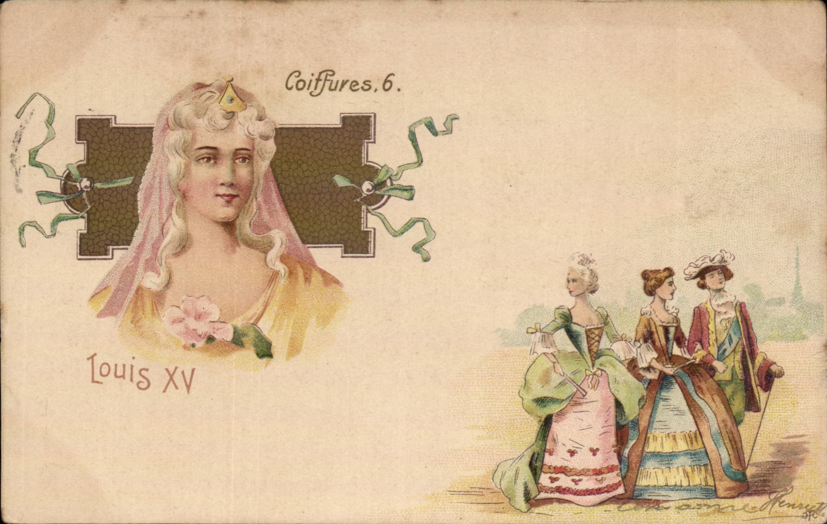 CPA Fantaisie Coiffures Louis XV