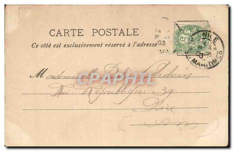 CPA Fantaisie Coiffures Louis XV — Verso