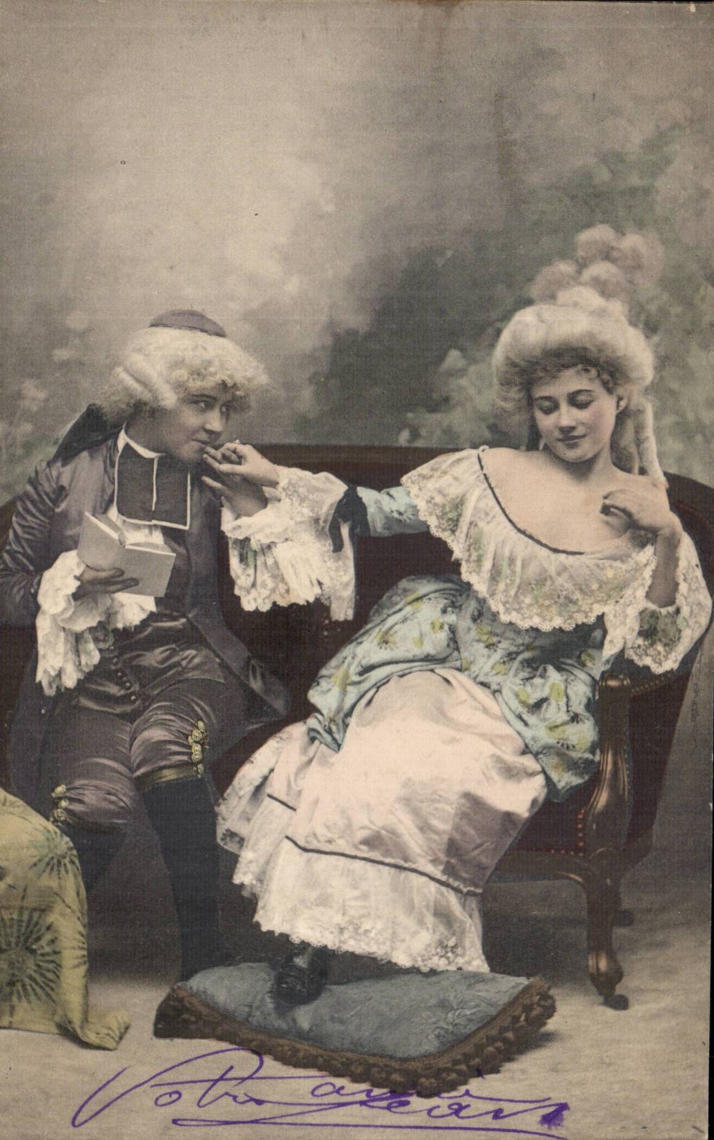 Scène de salon — costume d'époque — photographe V. B. Rameau