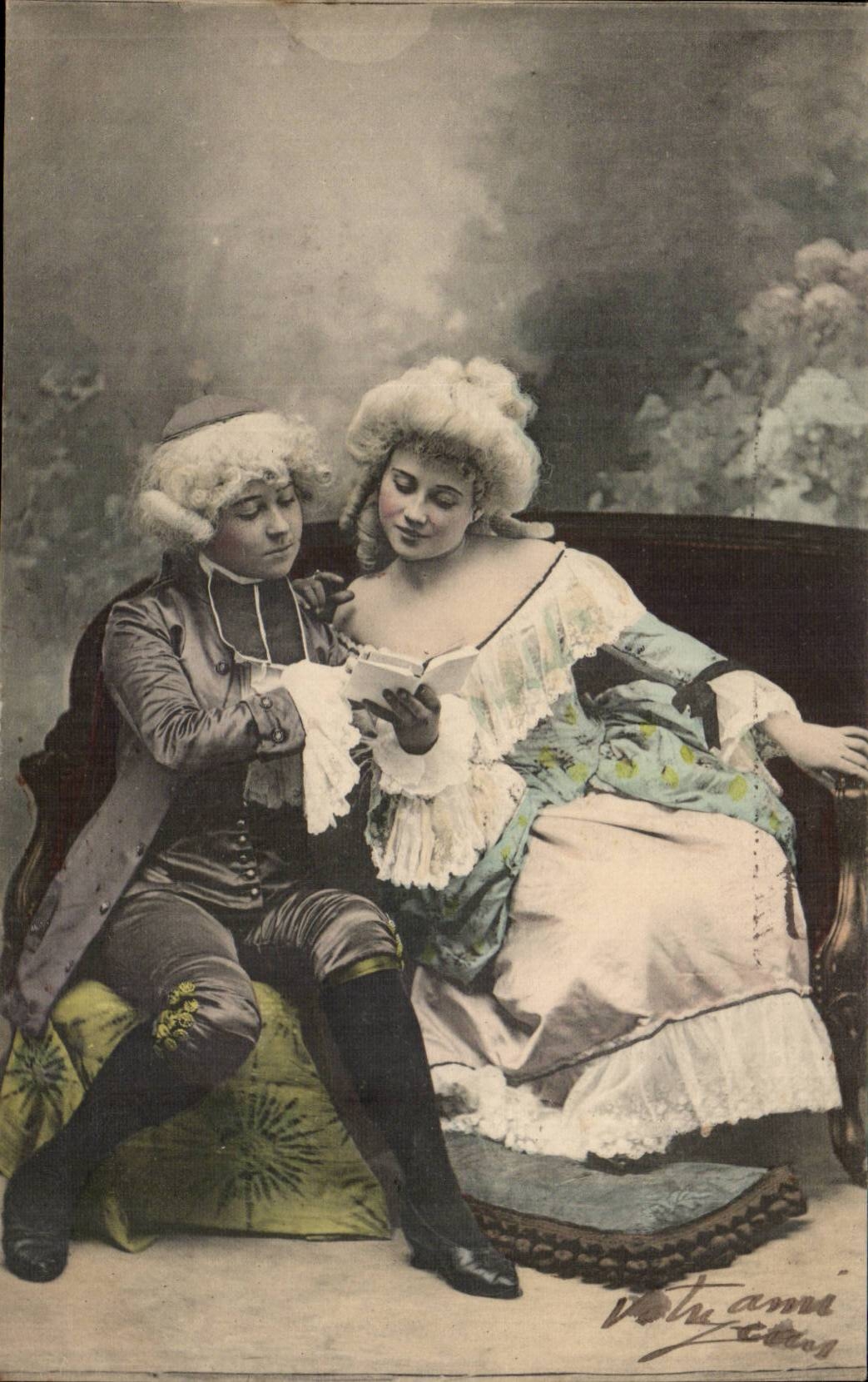 CPA Fantaisie Femme et gentilhomme Enfants
