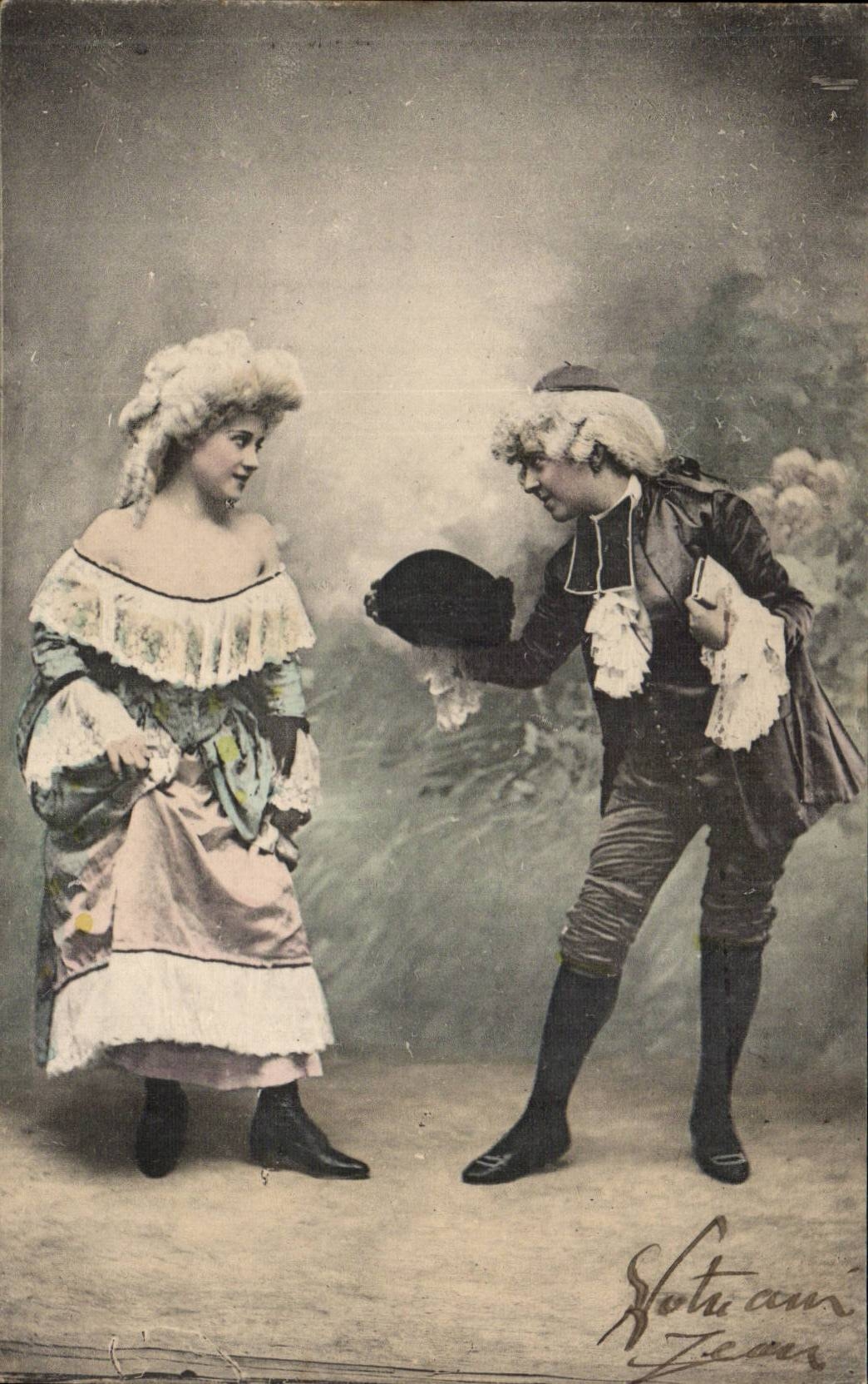 CPA Fantaisie Femme et gentilhomme Enfants