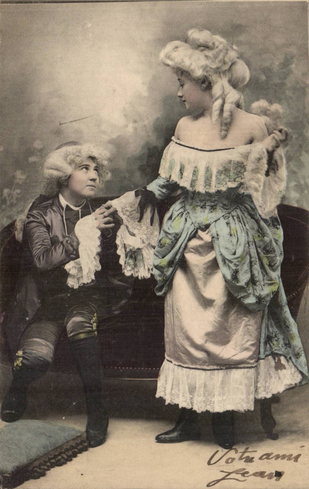 CPA Fantaisie Femme et gentilhomme Enfants