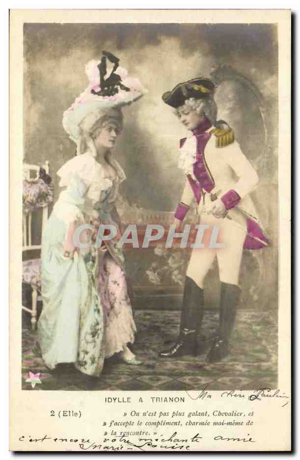CPA Fantaisie Enfants Idylle et Trianon Costume