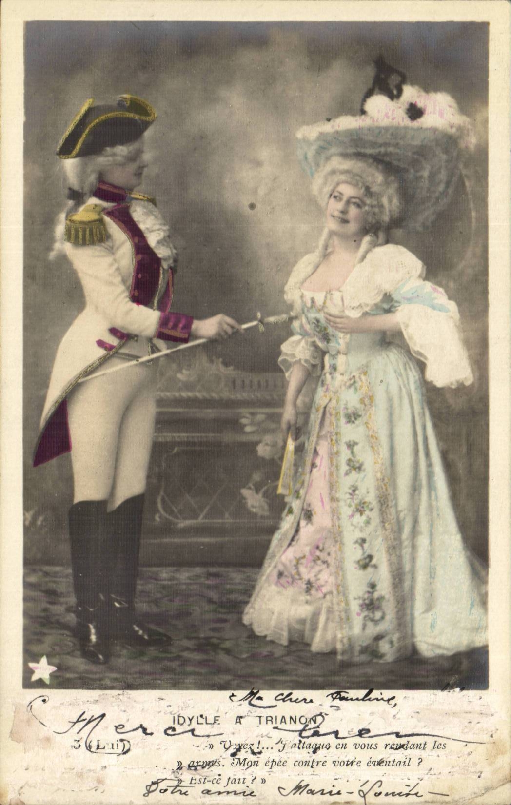 CPA Fantaisie Enfants Idylle et Trianon Costume