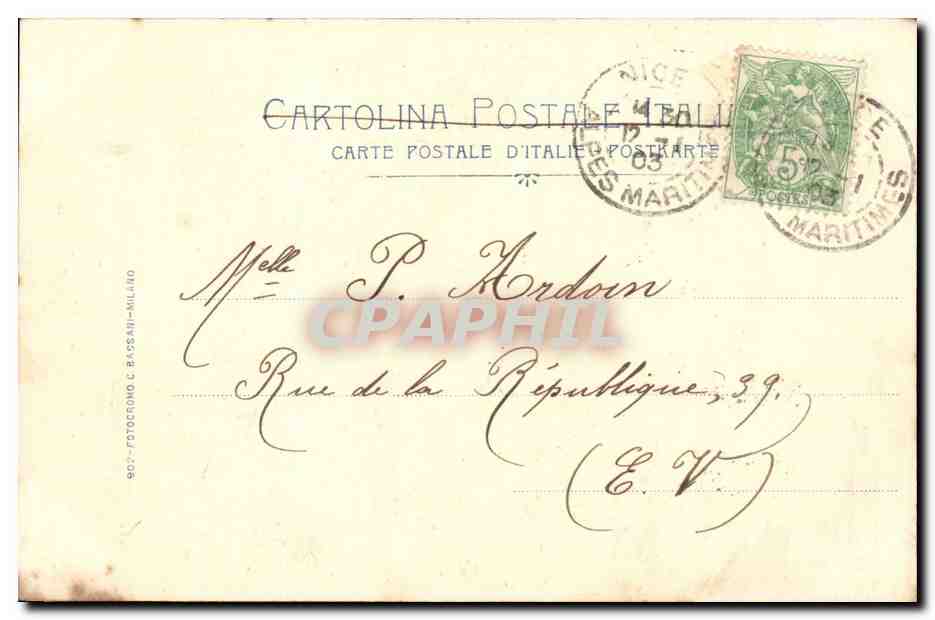 Femme en fourrure — Nice, 1903 — LA CAVALIERI, n° 5289 — Rückseite