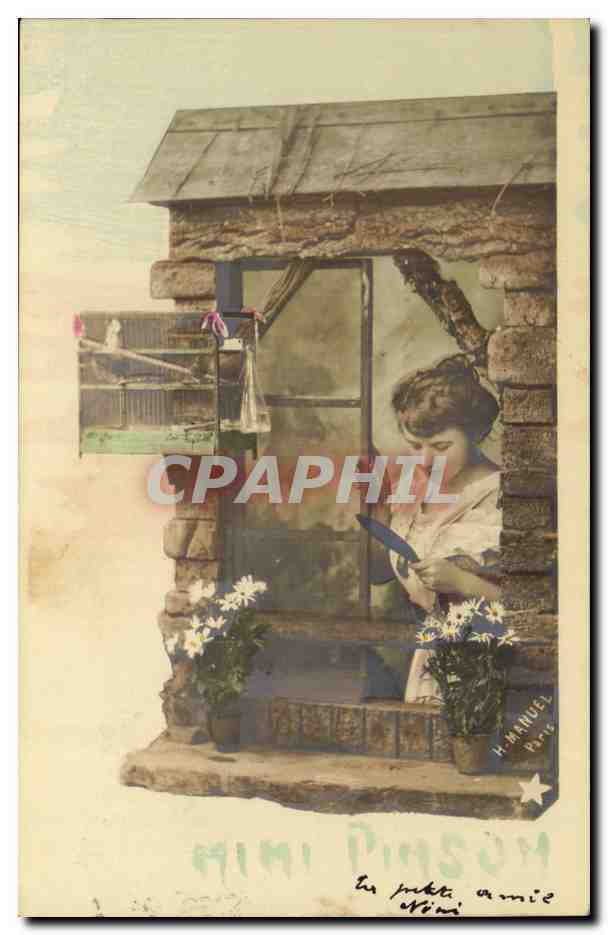 Femme à la fenêtre d'une cabane — H. Manuel, Paris — n° 10