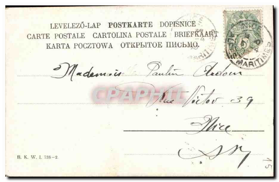 CPA Fantaisie Jour de la semaine Mardi  — Rückseite