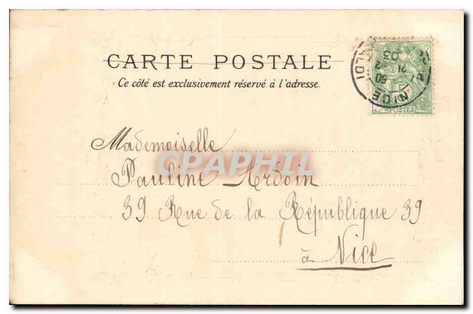 Fifi Pellegrini — portrait de buste — Raphael Tuck & Fils, Série 112, n°6 — Achterkant