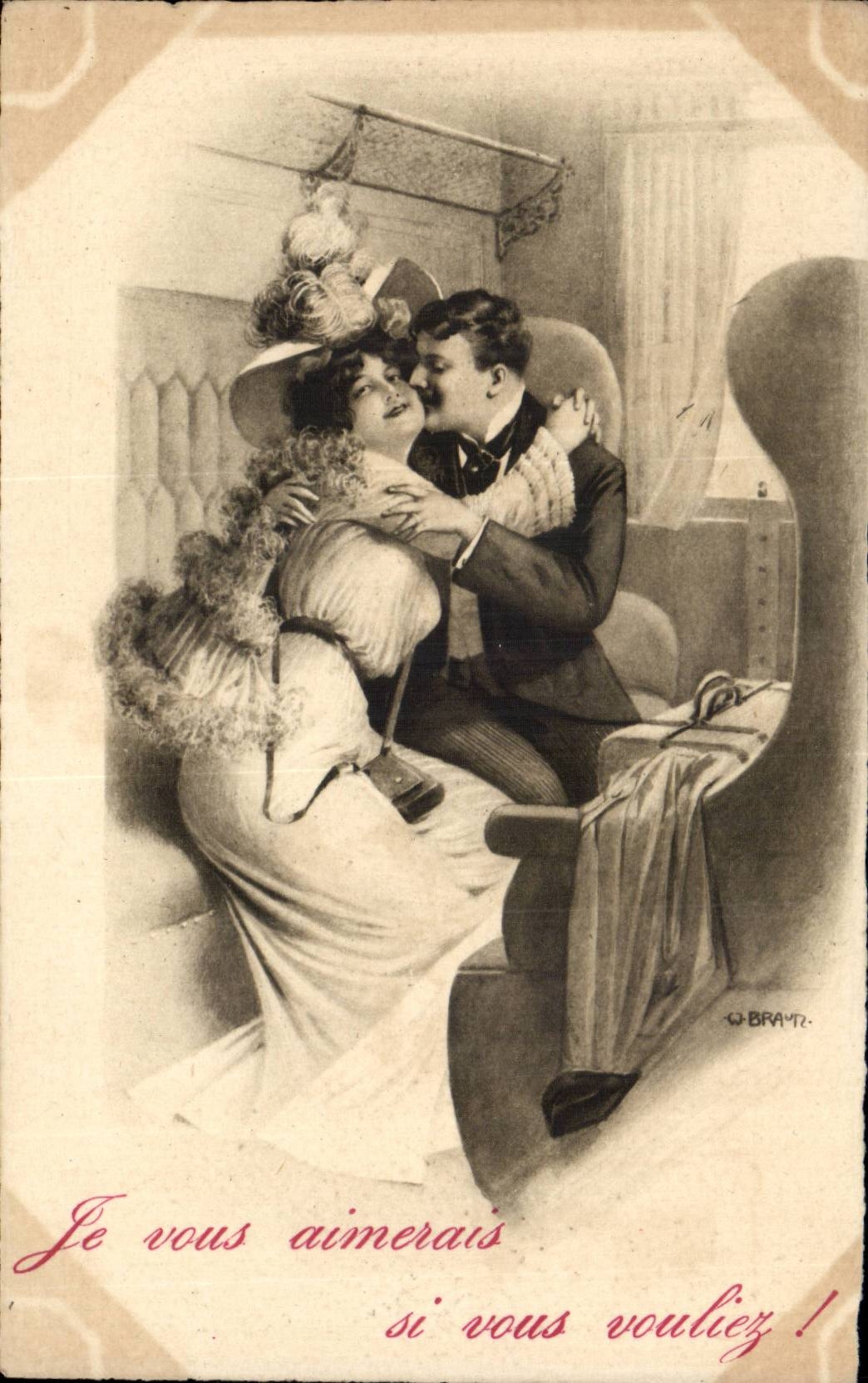 Je vous aimerais si vous vouliez ! — illustration romantique — éditeur W. BRAV, n° 472