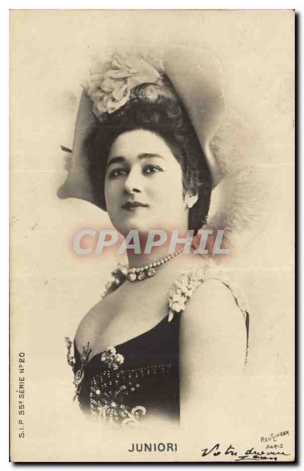 Madame Juniori — Portrait en costume de scène — S.I.P. 55e Série N°20, éditée par Reutinger Paris