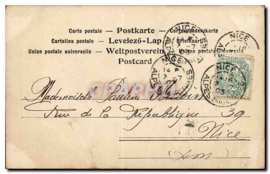Jeune femme en chapeau fleuri — Munich — Franzlik & Co, Munich, série 1 — Rückseite