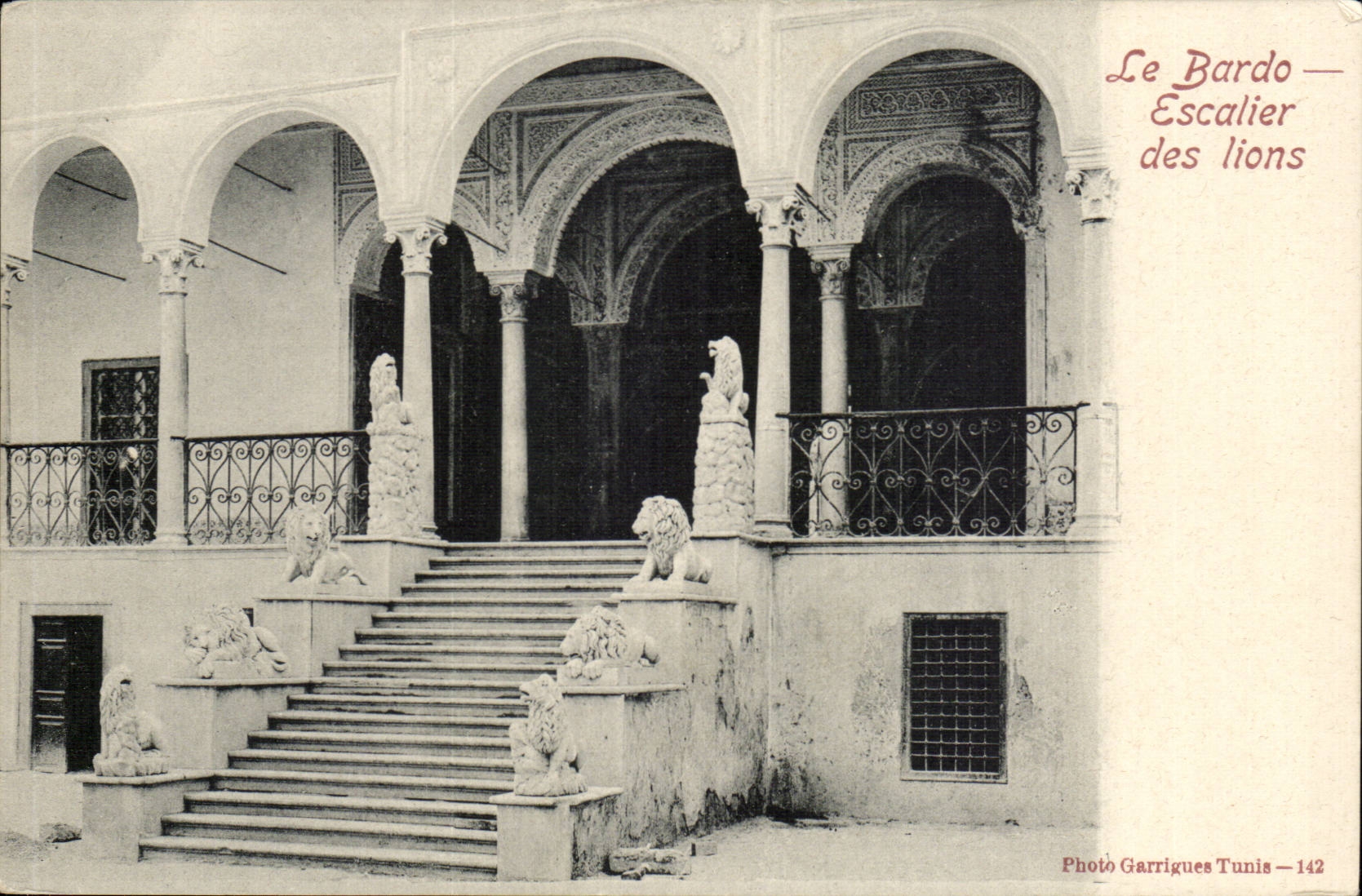 Tunisie Tunis CPA Le Prado Escalier des Lions