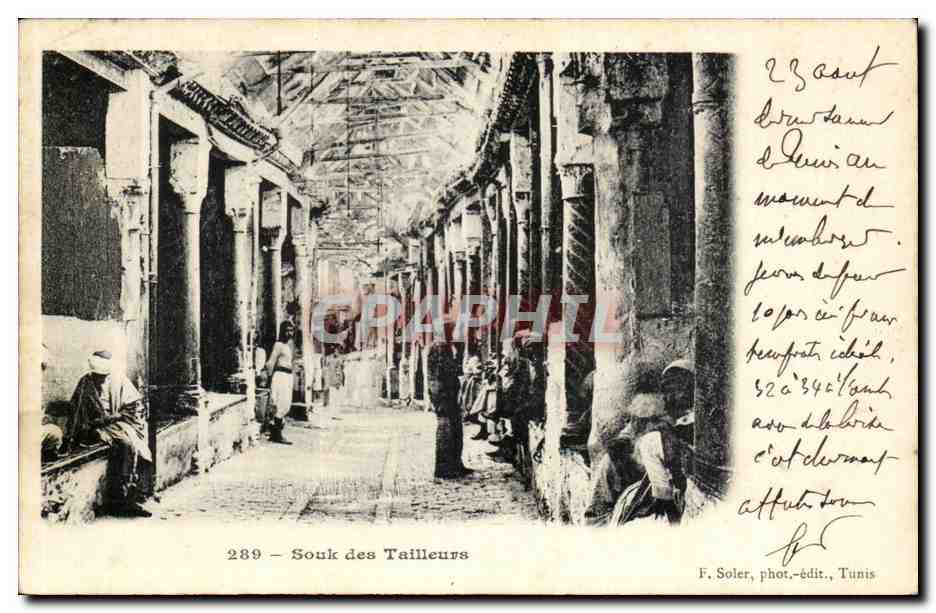 Souk des Tailleurs — Tunis — F. Soler, phot.-édit., Tunis