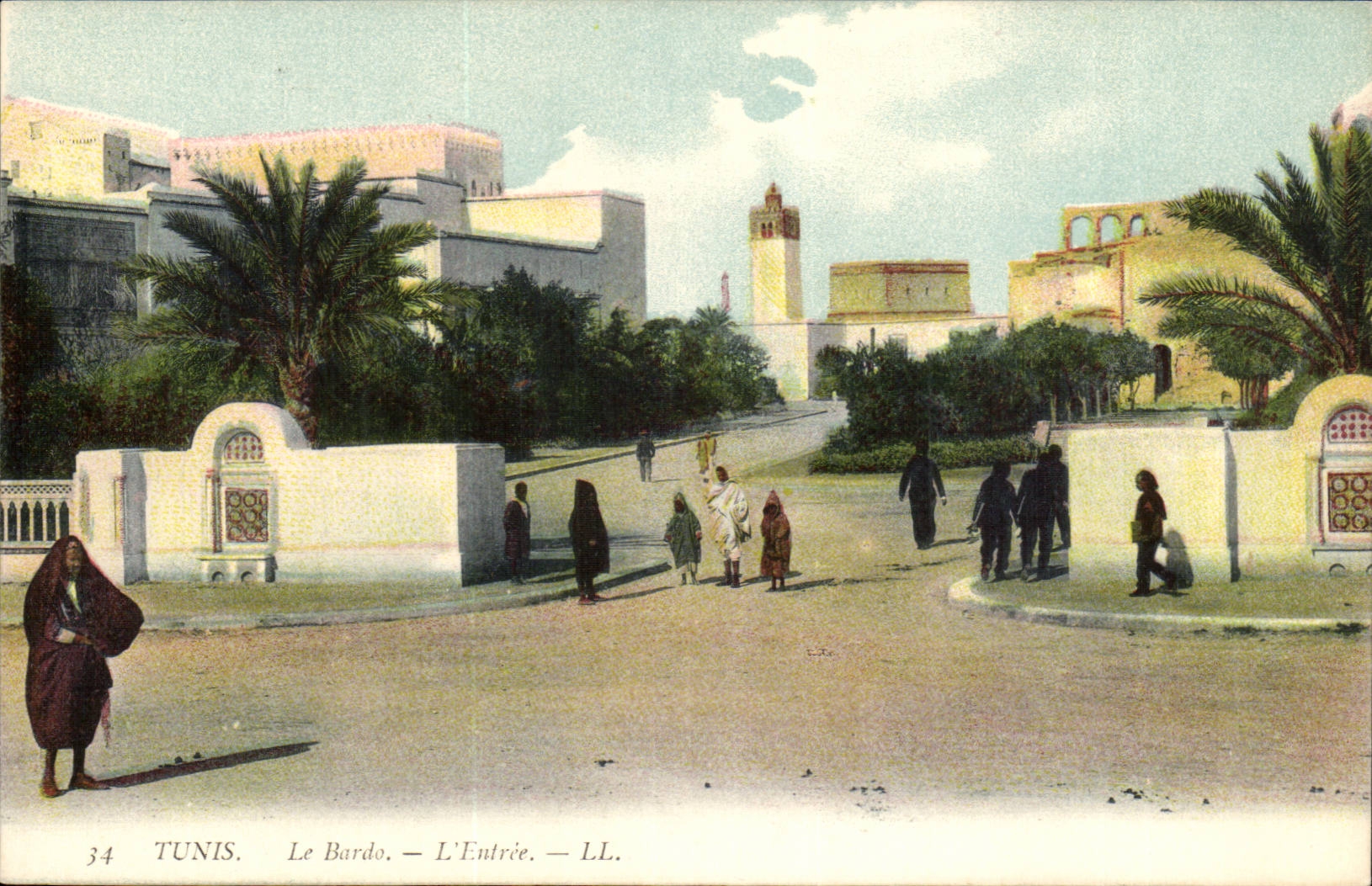 Tunisie Tunis CPA Le Bardo l'entree