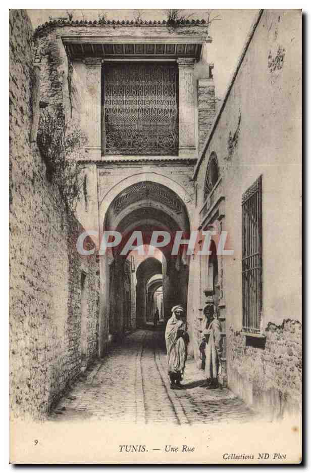 Tunisie Tunis CPA Une rue