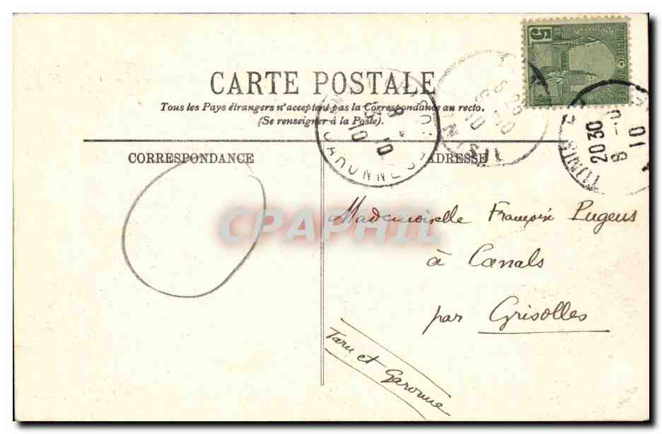 Tunis — Charmeur de Serpents — LL. — n°170 — Verso