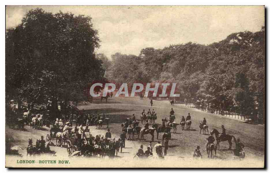 Grande Bretagne CPA London Londres Rotten Row (chevaux horses)