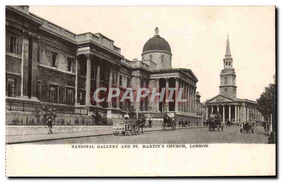Grande Bretagne CPA London Londres National Gallery and St Martin's church 