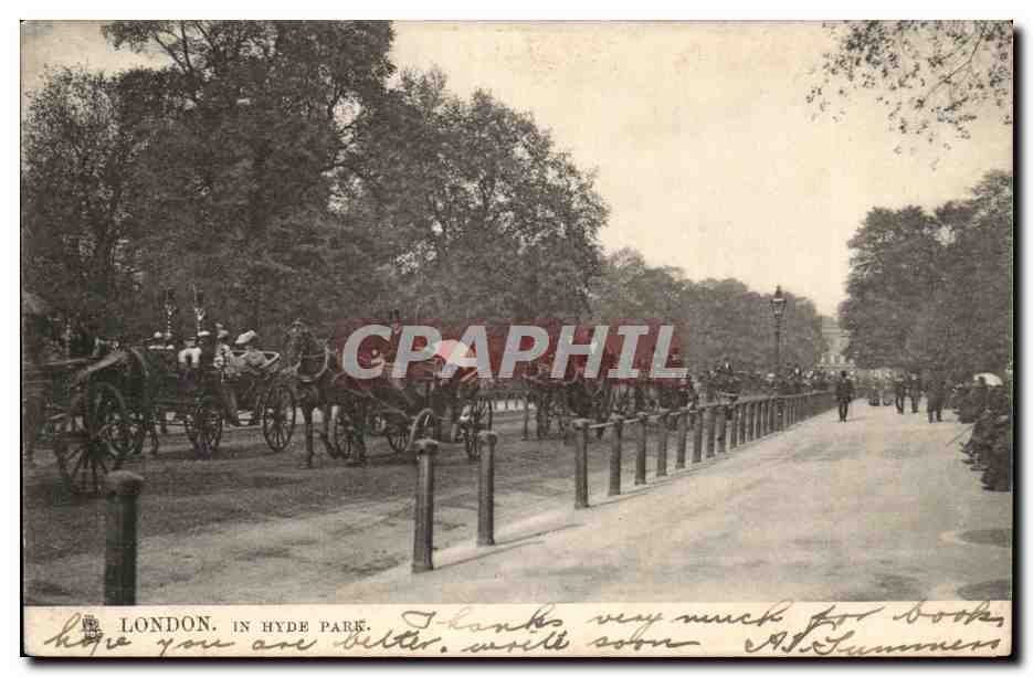 Grande Bretagne CPA London Londres In Hyde PArk 