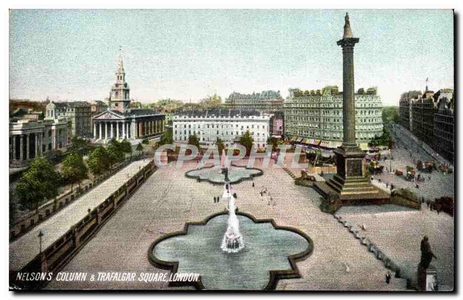 Grande Bretagne Londres london CPA Nelson's column and Trafalgar square