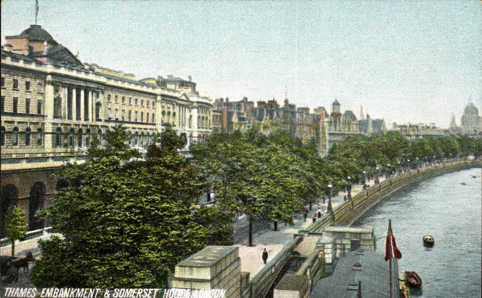 Grande Bretagne Londres london CPA Thames Embarkment and Somerset House 