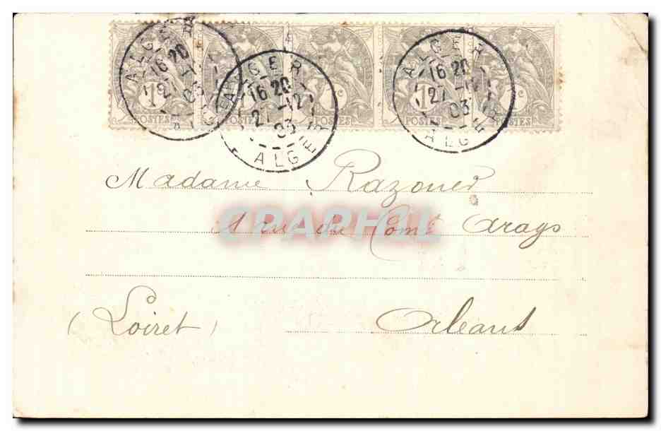 Algerie Oran CPA Fontaine Aucourt — Back