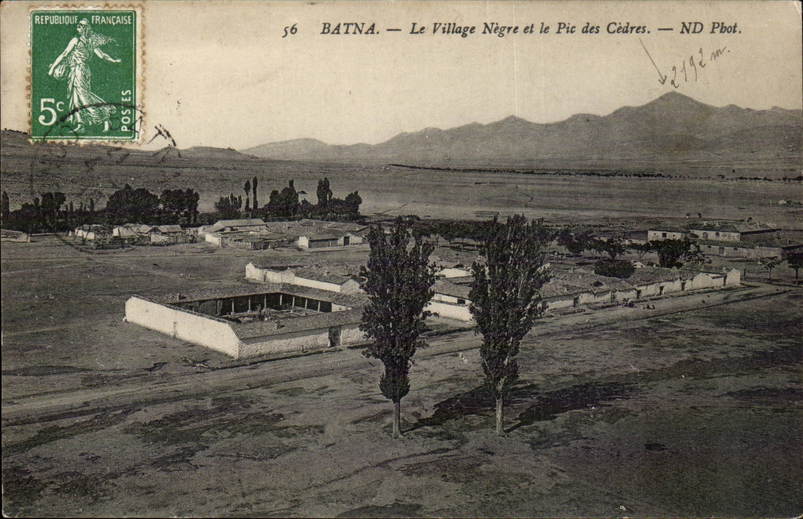 Batna — Le Village Nègre et le Pic des Cèdres — ND Pbot.