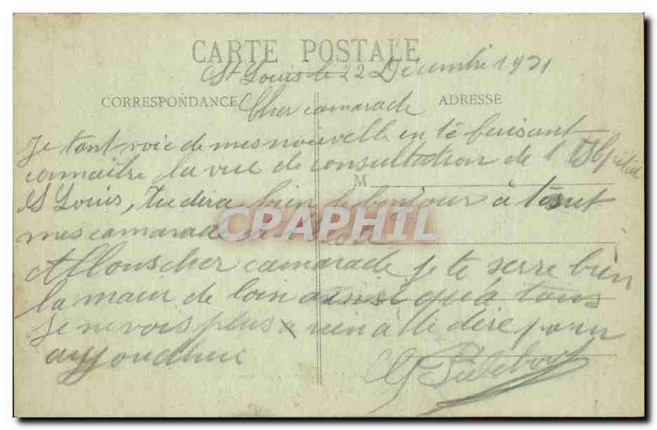 Paris CPA Hopital Saint Louis Batiment des consultations  — Verso