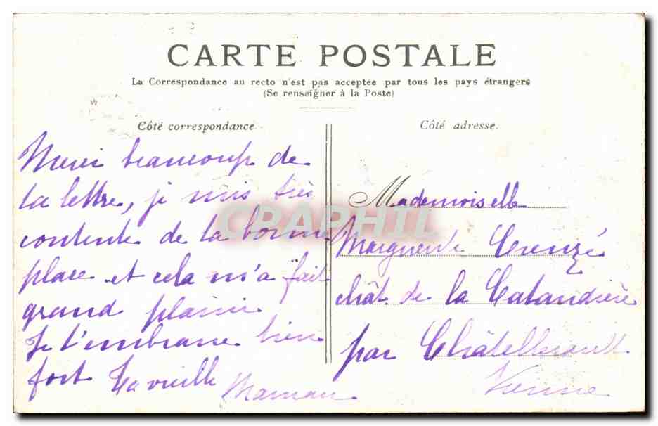 Paris CPA Pont Alexandre III — Verso