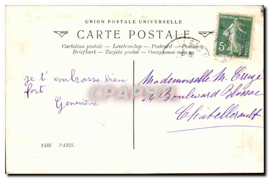 Avenue du Bois — Paris — L.D. éditeur — Verso