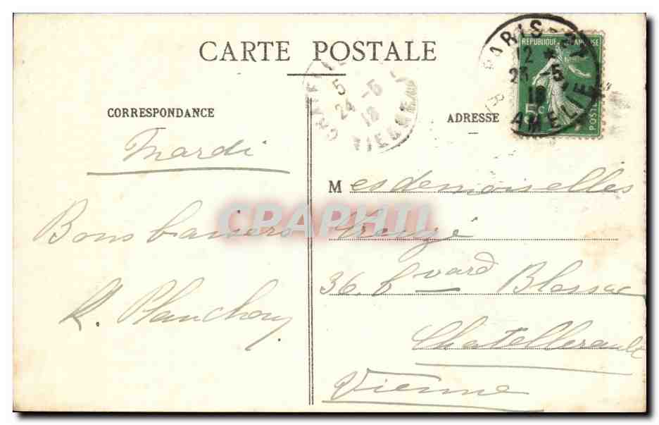 Paris CPA Le grand palais — Verso