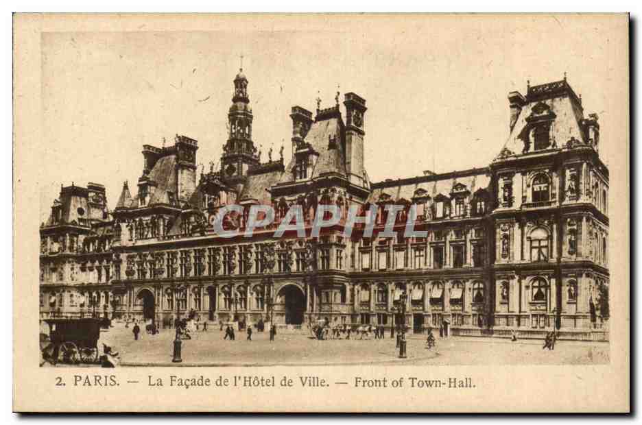 Paris CPA Facade de l'hotel de ville