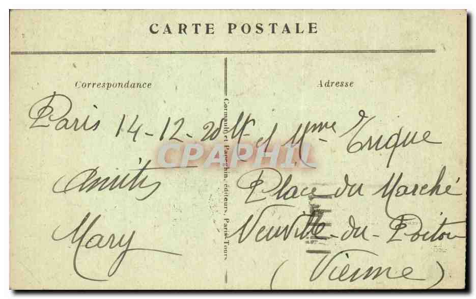 Paris CPA Notre Dame  — Verso
