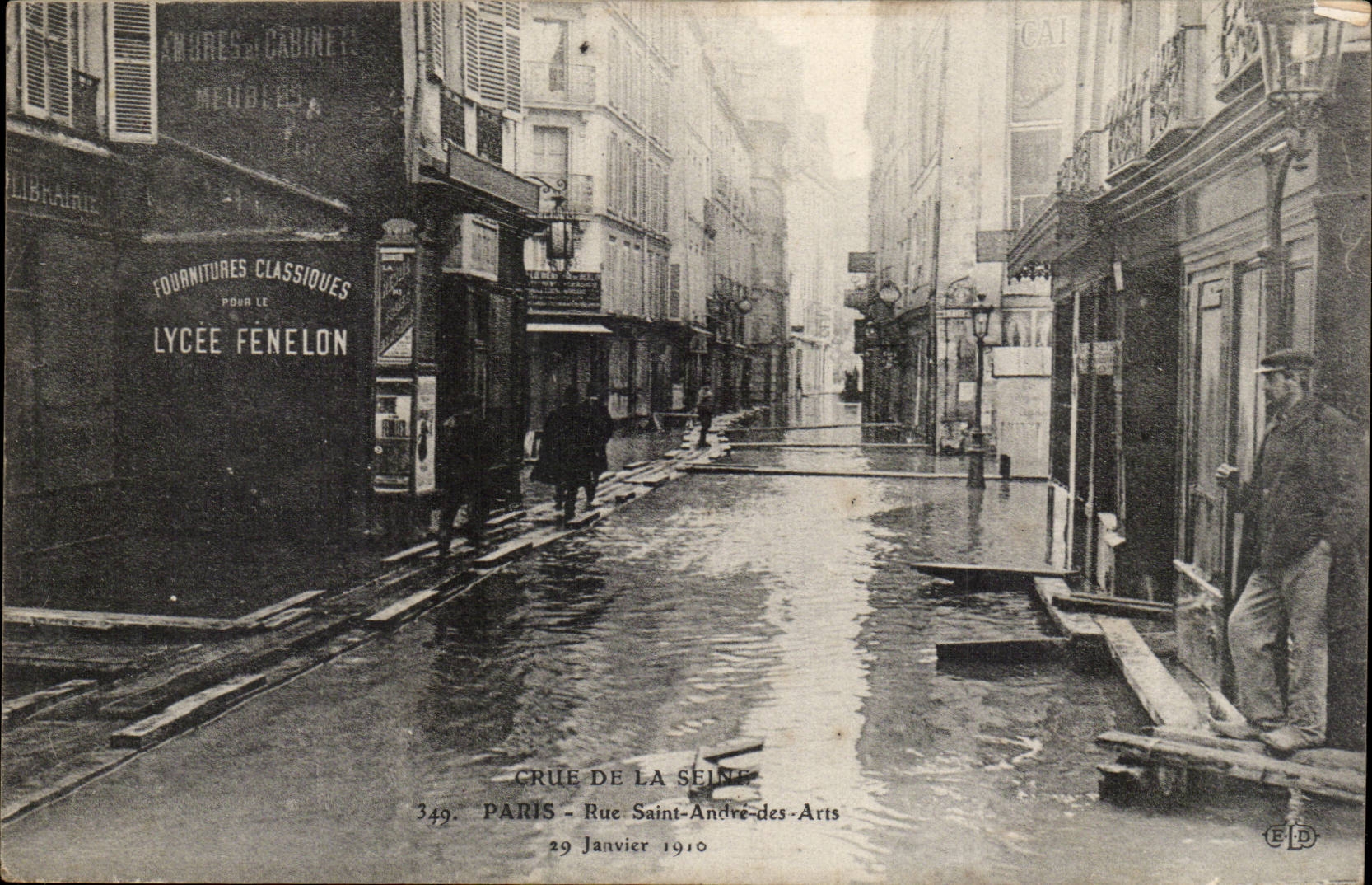 Crue de la Seine — Rue Saint-André-des-Arts, Paris — Édition E.D. n°349