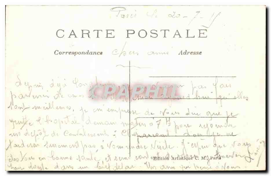 Paris CPA Boulevard et Porte Saint denis — Rückseite