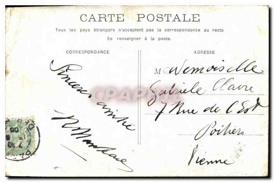 Paris CPA Le marche aux fleurs La conciergerie — Rückseite