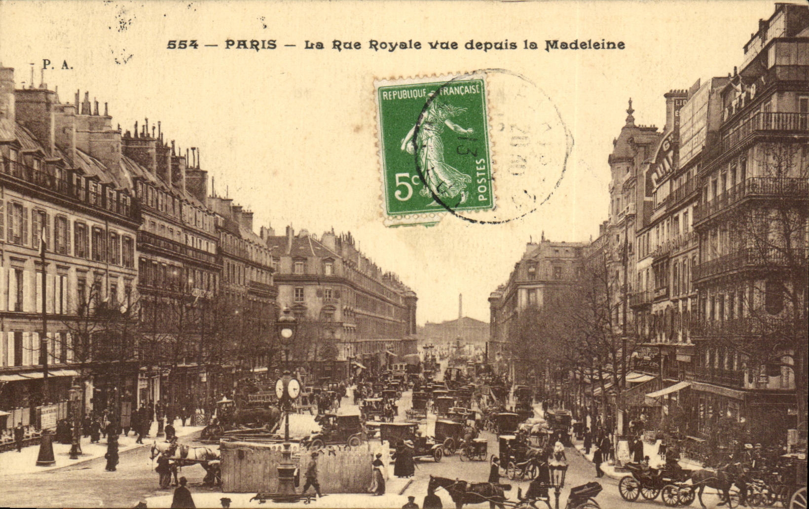Paris — La Rue Royale vue depuis la Madeleine — P.A. n°554