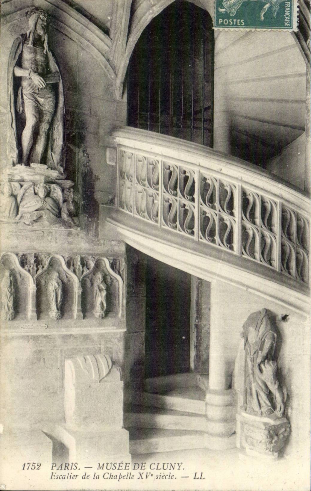 Paris CPA Musee de CLuny Escalier de la chapelle 15eme