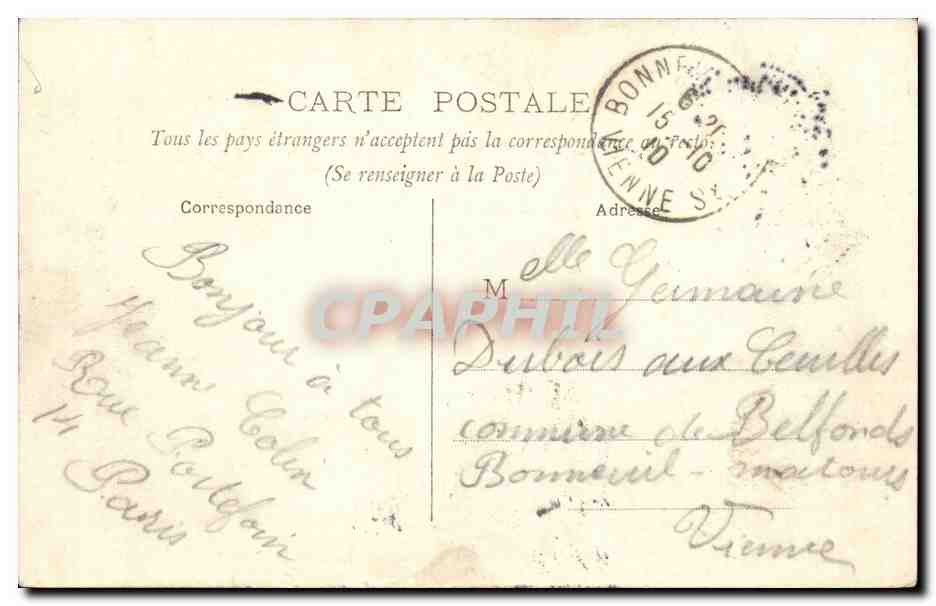 Paris CPA Place de la Concorde — Verso