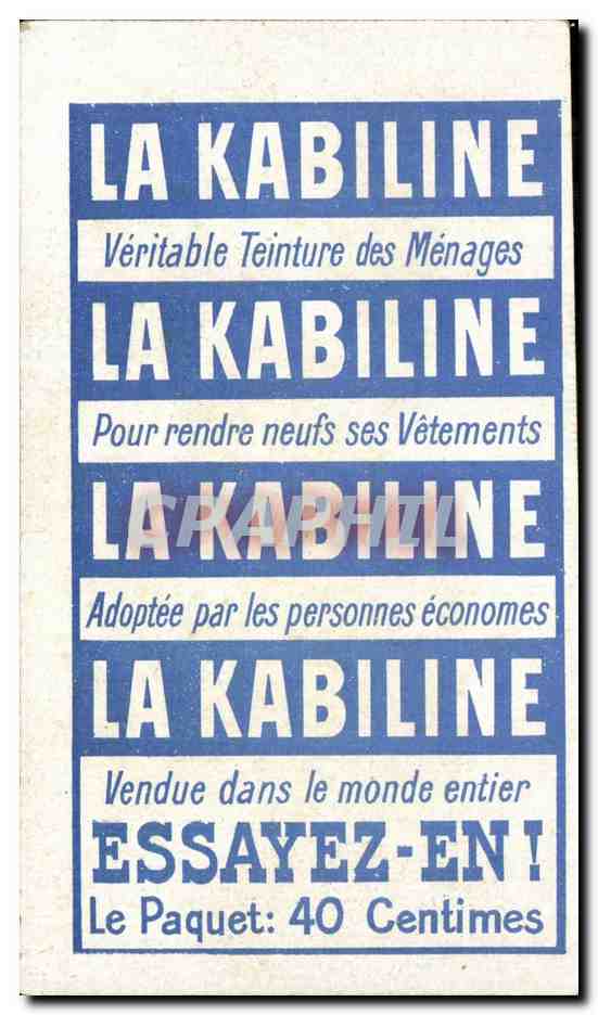 Paris CPA Paris inonde Demenagement precipite Publicite Kabiline Teinture de menages — Rückseite