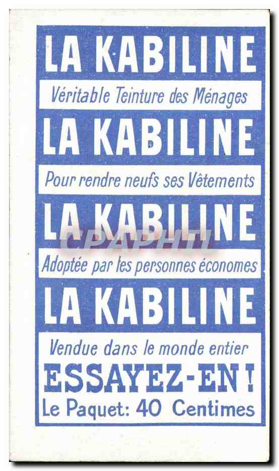 Paris CPA Paris inonde Autour de la Place MAubert Publicite Kabiline Teinture de menages — Rückseite